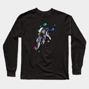 Grey fish with bubble Long Sleeve T-Shirt